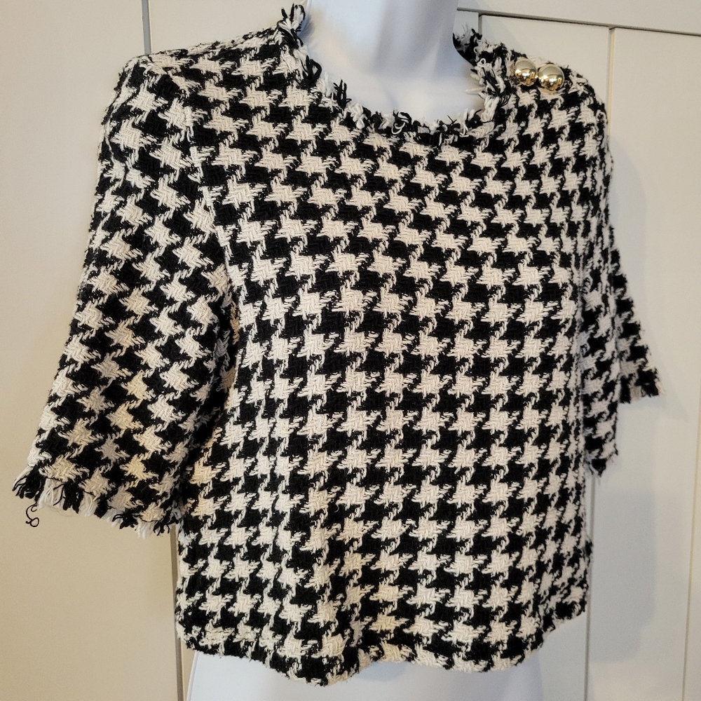 Tweed mango top. 3/4 sleeves - Picture 3 of 3